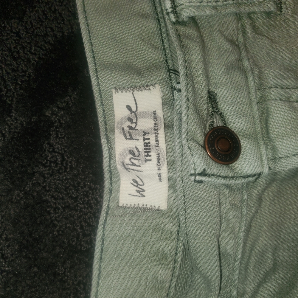 We The Free Light Green Denim Shorts